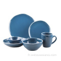 Dîner Set Stoneware White Line Decor Dingeware